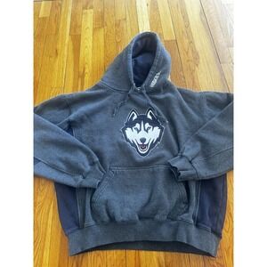 Vintage Colosseum Women's UCONN Huskies Gray Hoodie Pullover Embroidered XL